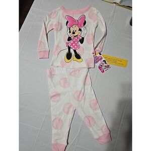 NEW Disney Minnie Mouse Girls Pajamas  Long Sleeves Shirt & Pant 12 Month Cotton
